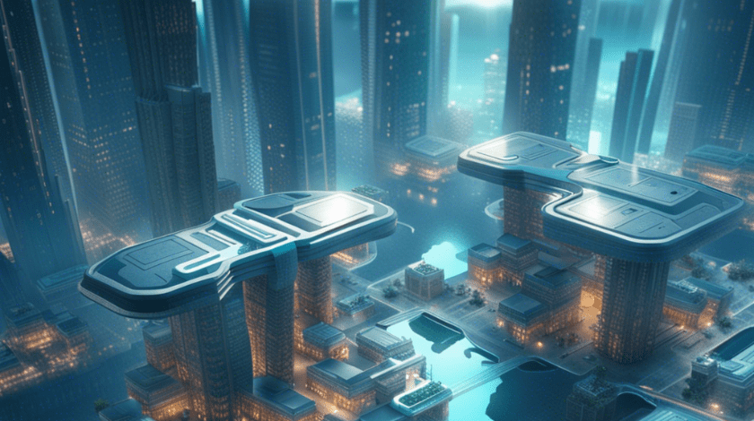 Smart City of the future generated by AI.